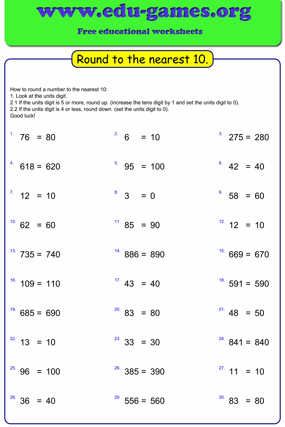 Rounding To Nearest 100 Worksheet